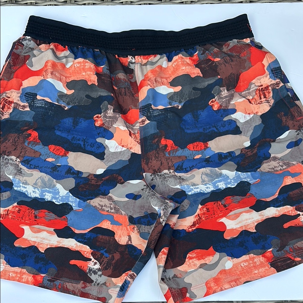 Fabletics Men's Athletic Shorts - Red, Blue, Black Camo MED